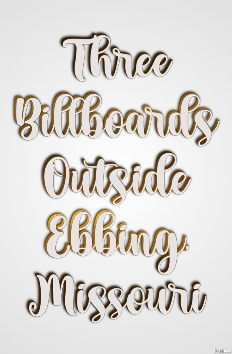 Three Billboards Outside Ebbing, Missouri Text effect