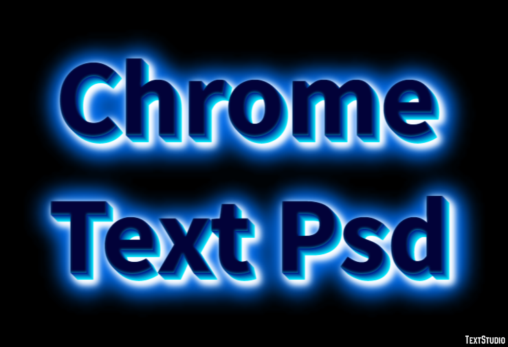 Chrome Text Psd Tekst Effect