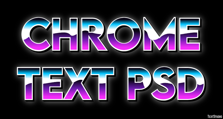 Chrome Text Psd Text Effect