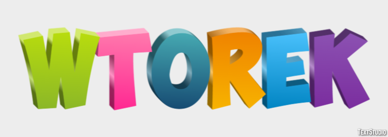 Wtorek Efekt tekstowy