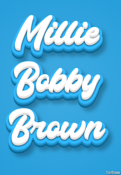 Millie Bobby Brown Efeito do texto