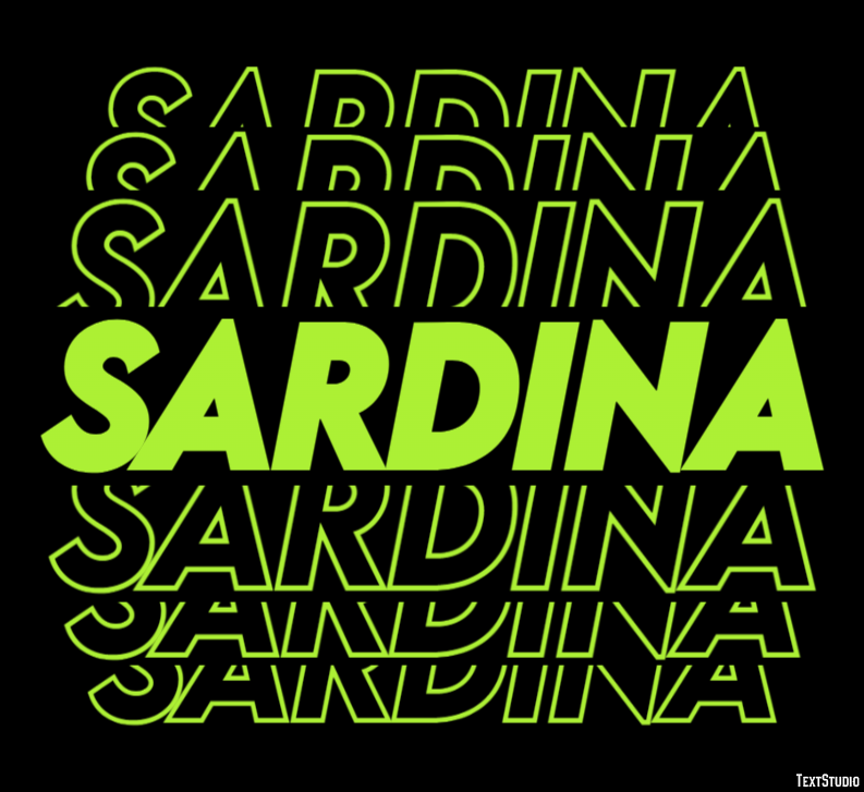 Sardina Efecto de texto