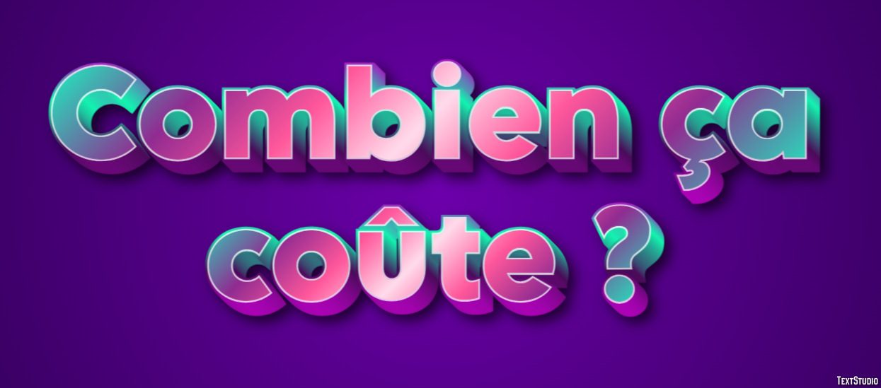 Combien ça coûte ? Efecto de Texto