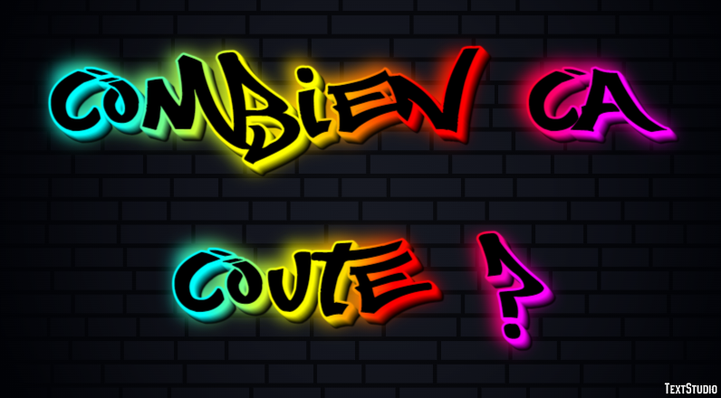 Combien ça coûte ? Efecto de Texto
