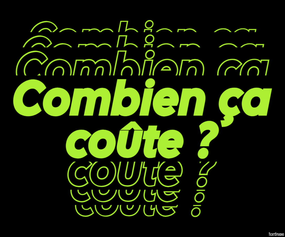Combien ça coûte ? Efekt tekstowy