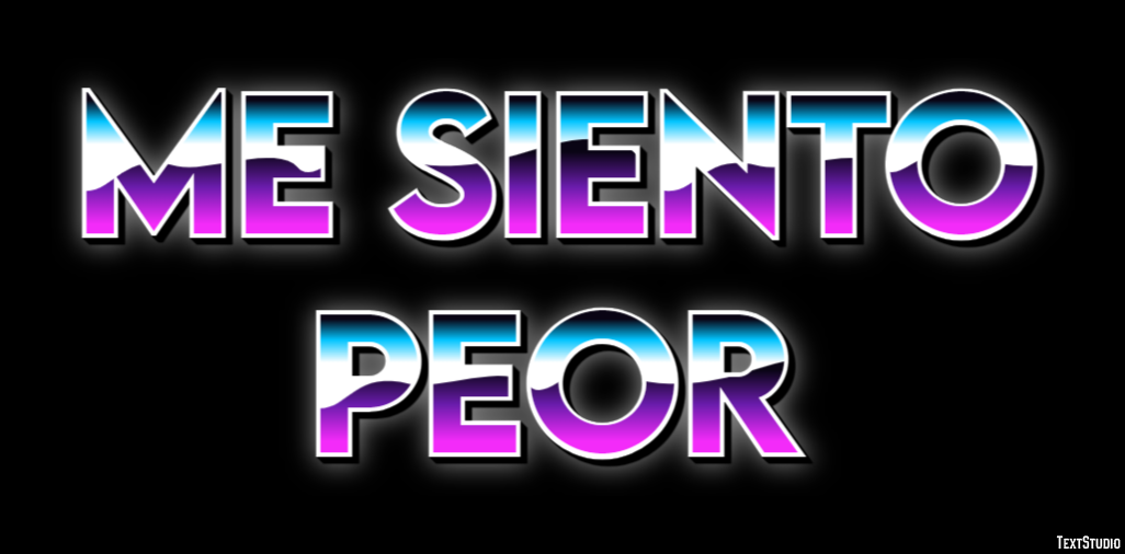 Me siento peor テキスト効果