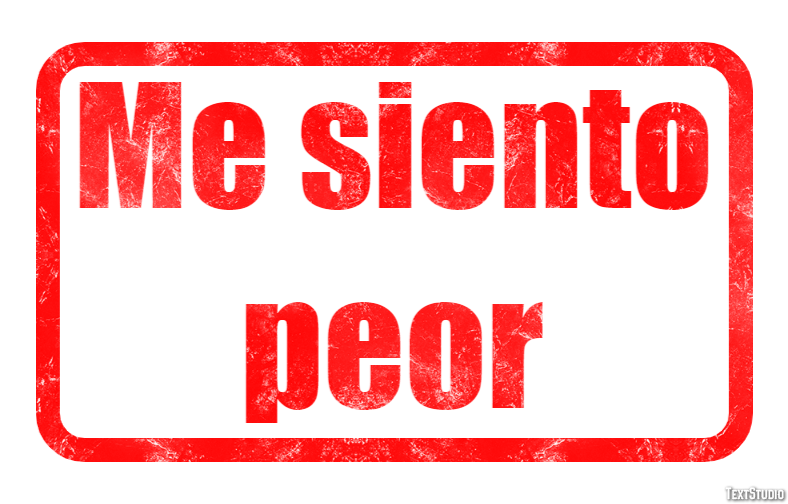 Me siento peor テキスト効果