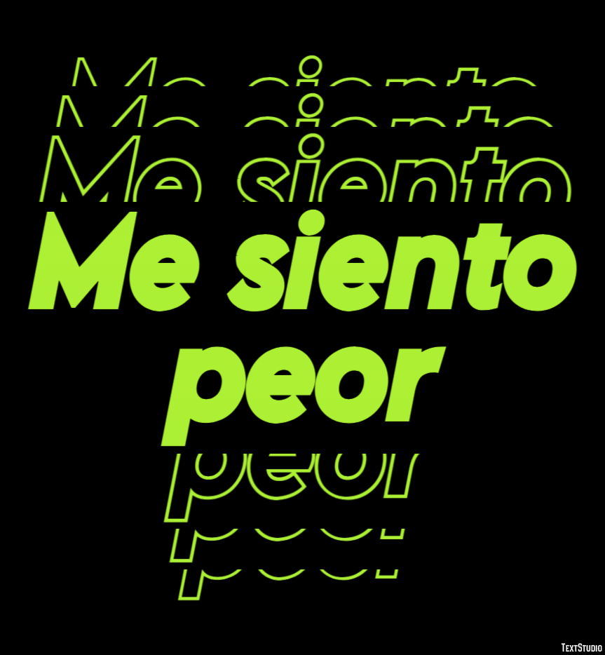 Me siento peor テキスト効果