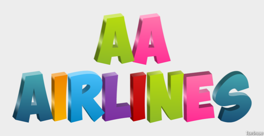 Aa Airlines Tekst Effect