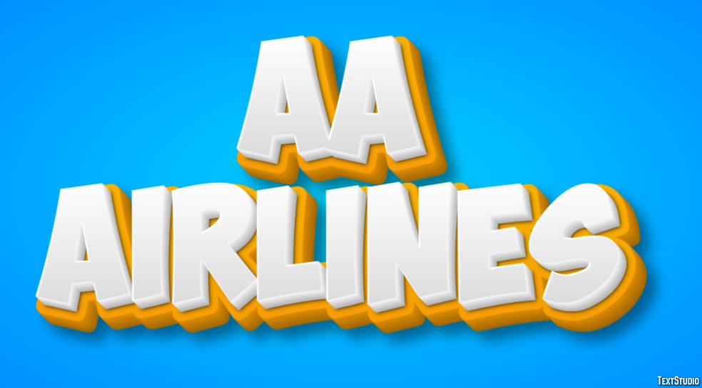 Aa Airlines Tekst Effect