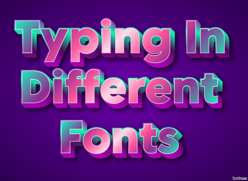 Typing In Different Fonts Metin Efekti