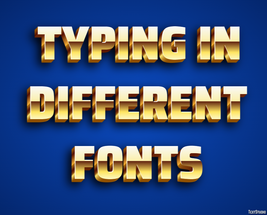 Typing In Different Fonts Effetto testo