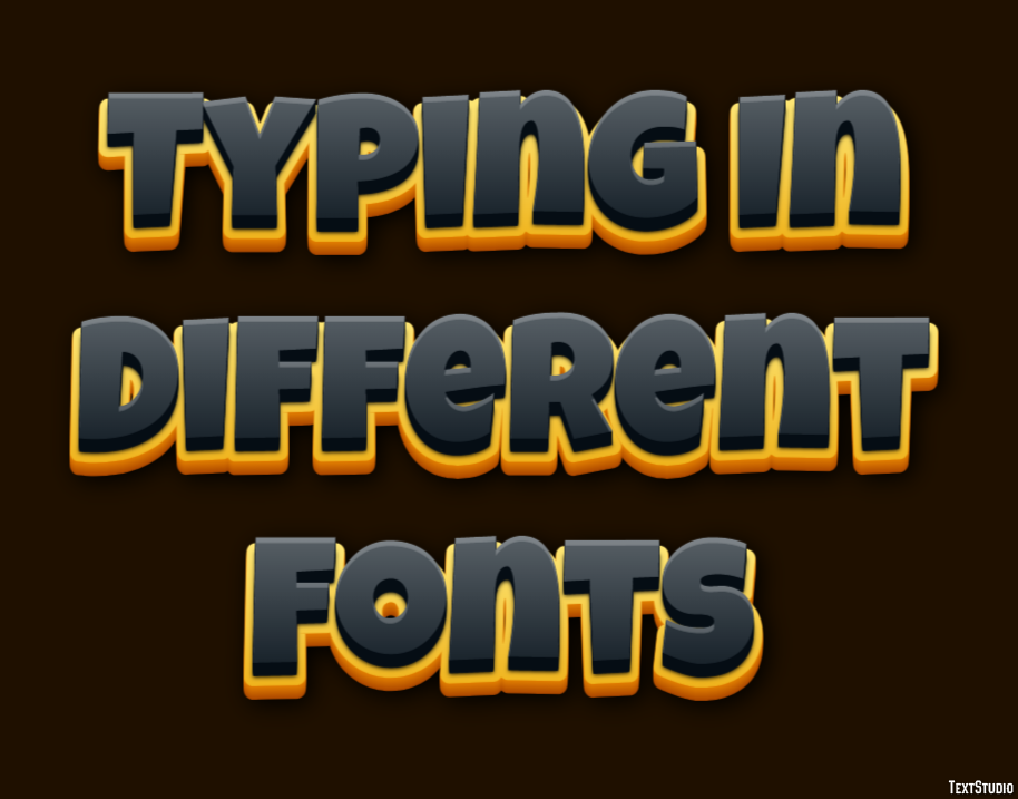 Typing In Different Fonts Effetto testo