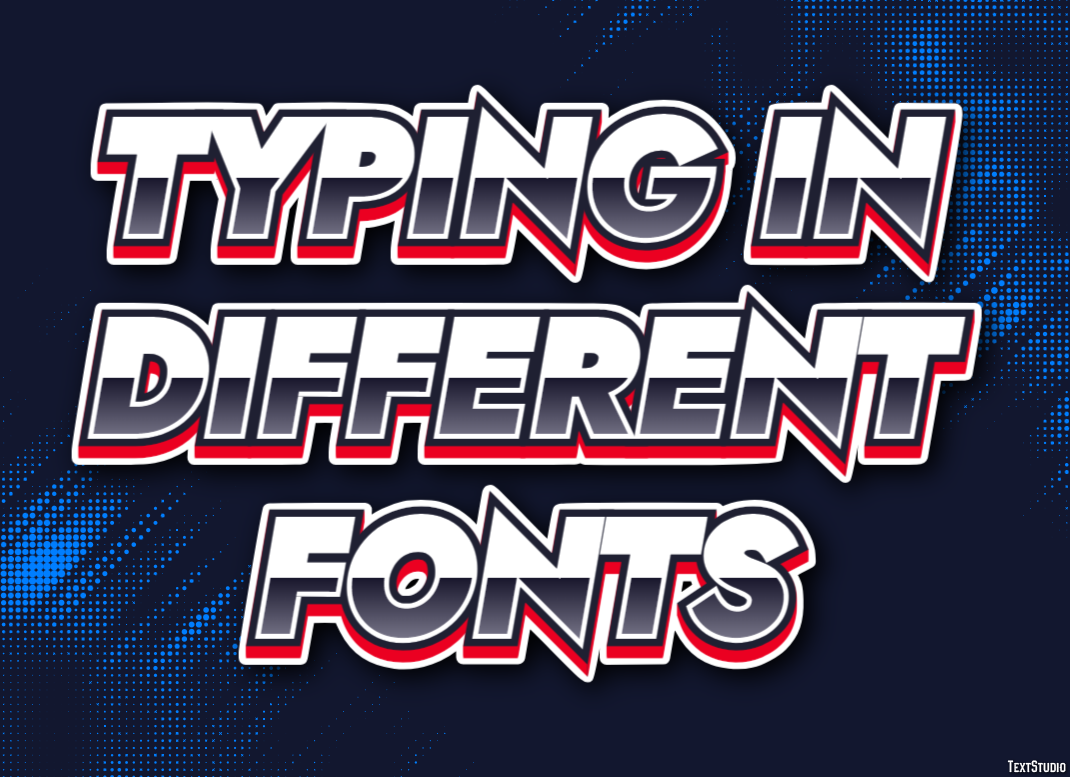 Typing In Different Fonts Effetto testo