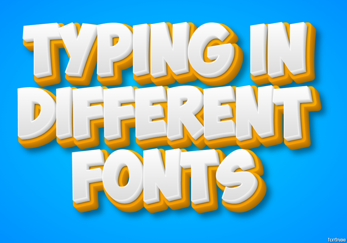 Typing In Different Fonts Effetto testo