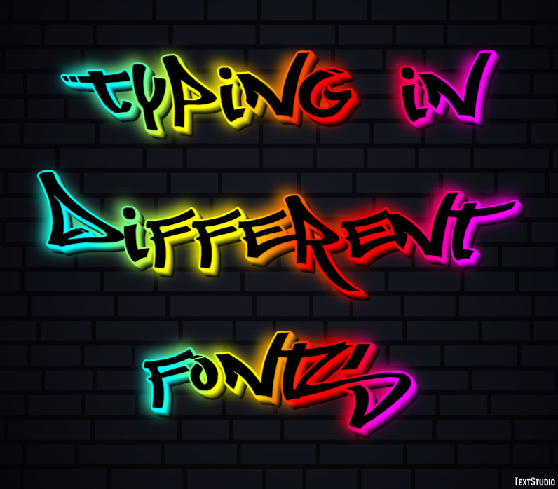 Typing In Different Fonts Effetto testo