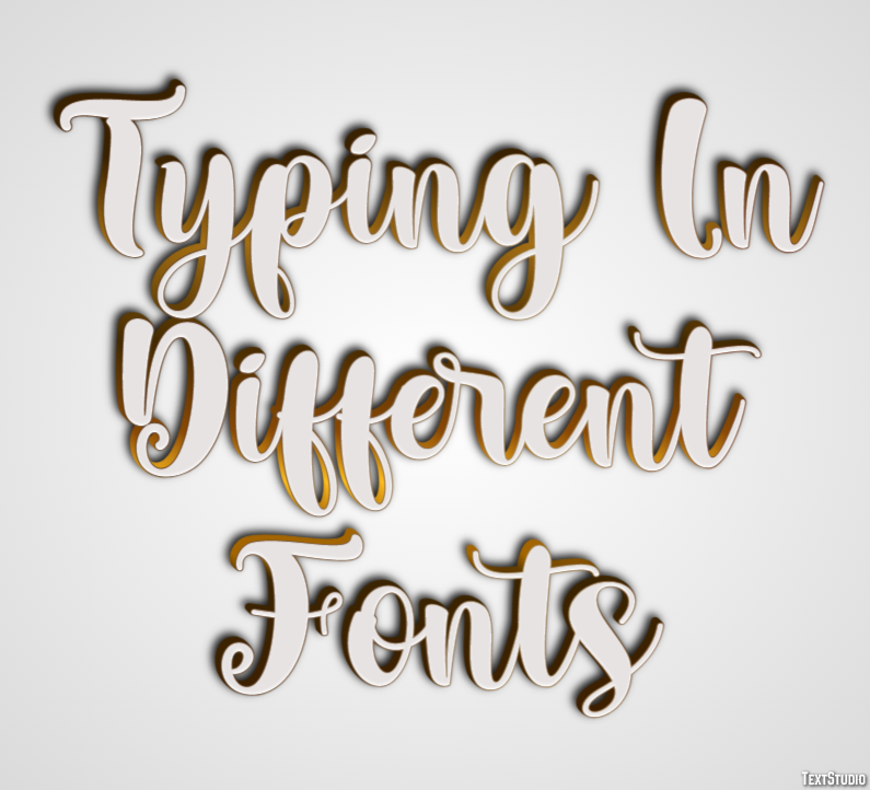 Typing In Different Fonts Effetto testo