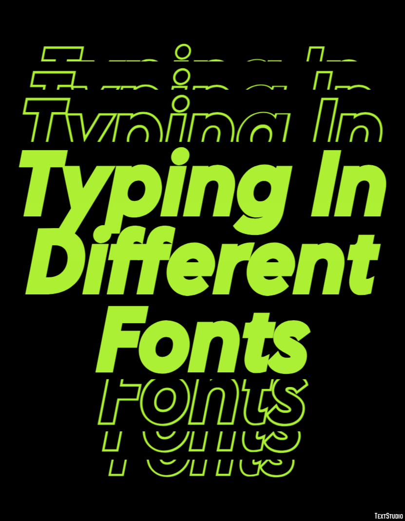 Typing In Different Fonts Эффект текста