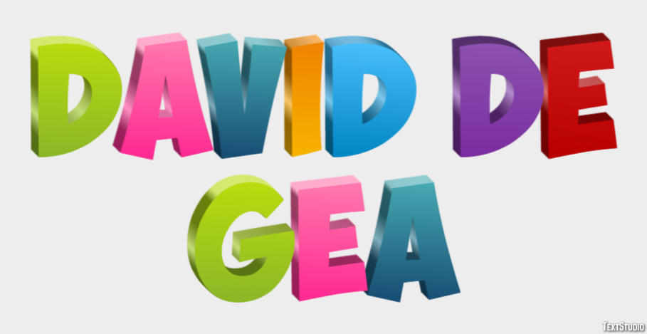 David De Gea Efeito de texto