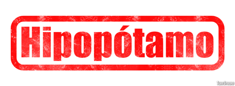 Hipopótamo Efecto de Texto