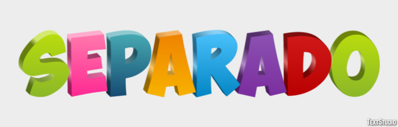 Separado Efeito de texto
