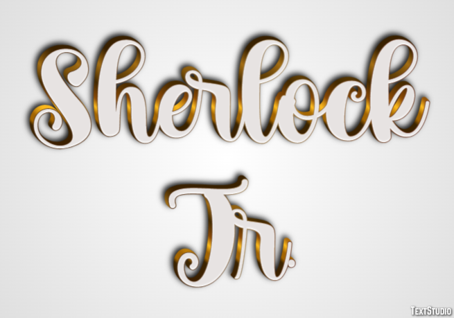 Sherlock Jr. Text effect