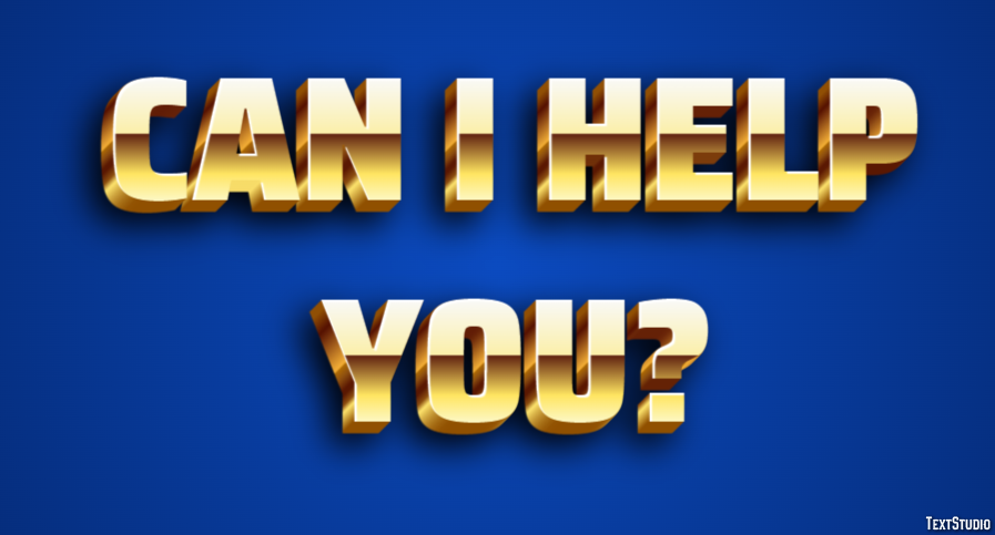 Can I help you? Tekst Effect