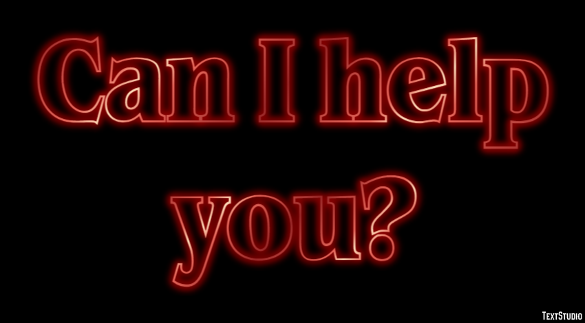 Can I help you? Tekst Effect