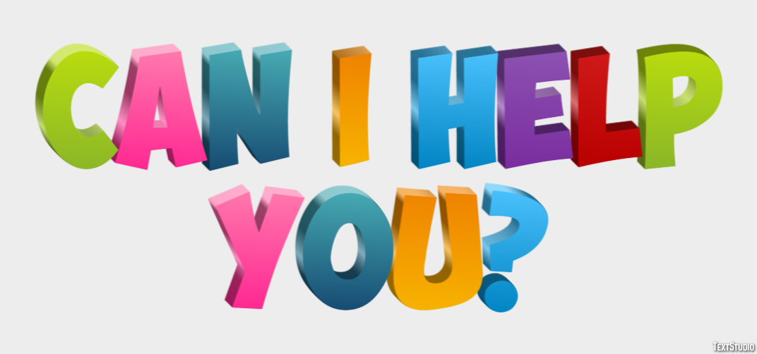 Can I help you? Tekst Effect