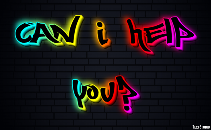 Can I help you? Tekst Effect