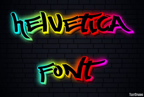 Helvetica Font Text Effect