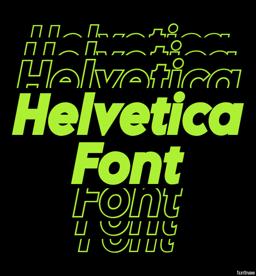 Helvetica Font Text Effect