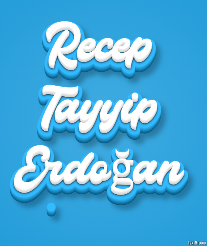 Recep Tayyip Erdoğan Efeito de texto