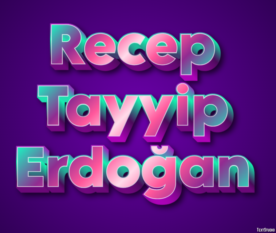 Recep Tayyip Erdoğan Efeito de texto