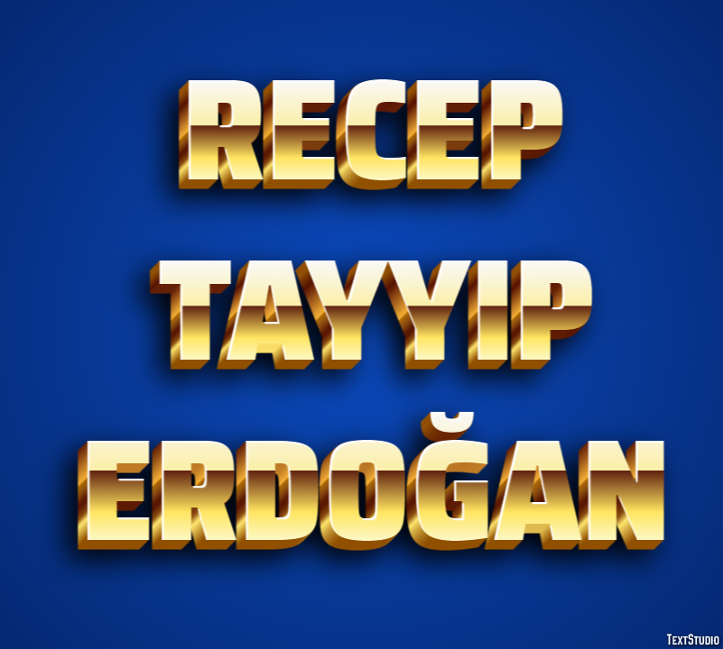 Recep Tayyip Erdoğan Tekst Effect
