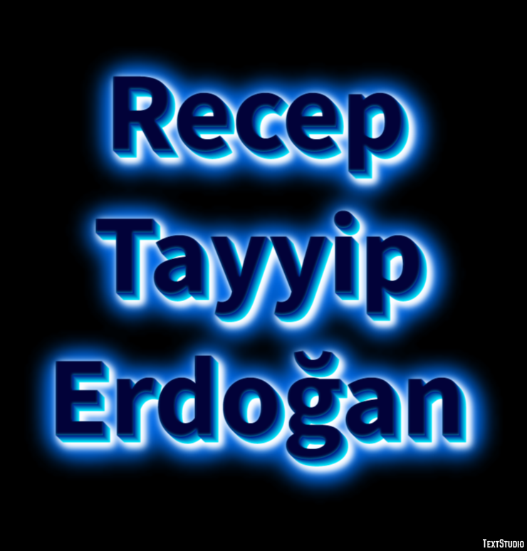 Recep Tayyip Erdoğan Efeito de texto