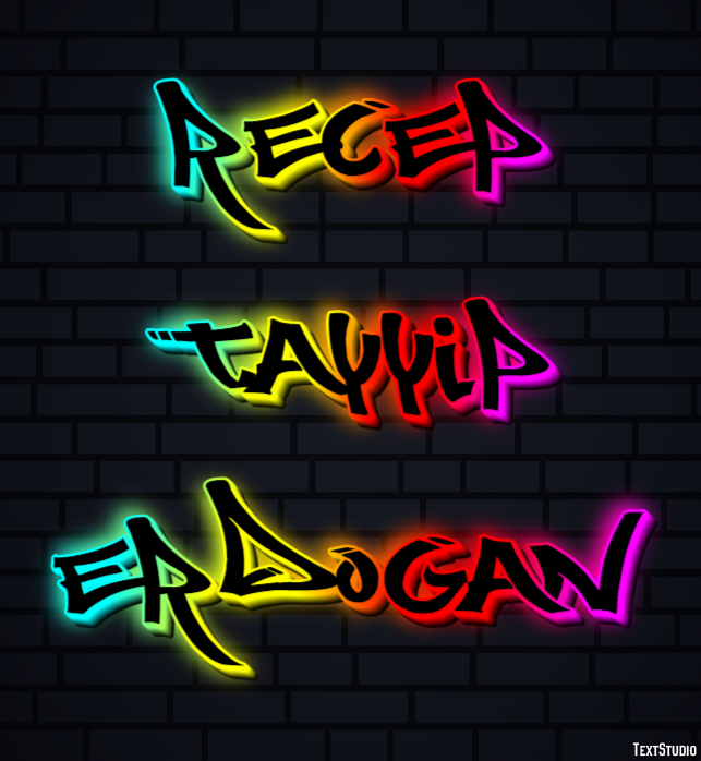 Recep Tayyip Erdoğan Efecto de Texto