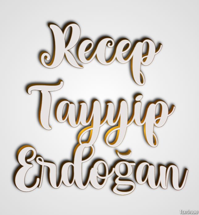 Recep Tayyip Erdoğan Efeito de texto