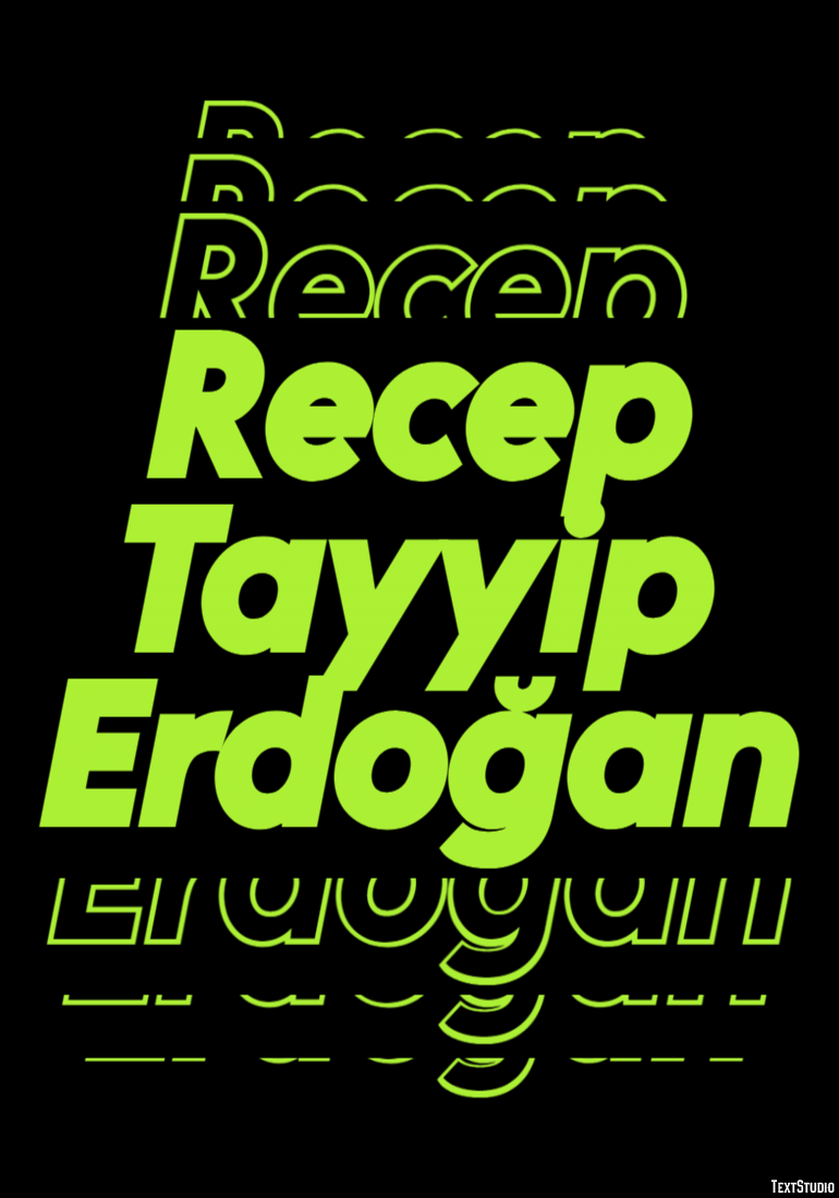Recep Tayyip Erdoğan Efeito de texto