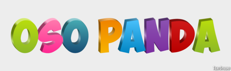 Oso panda Efecto de Texto