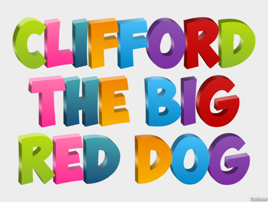 Clifford the Big Red Dog Texteffekt