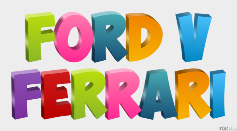 Ford v Ferrari Text Effect