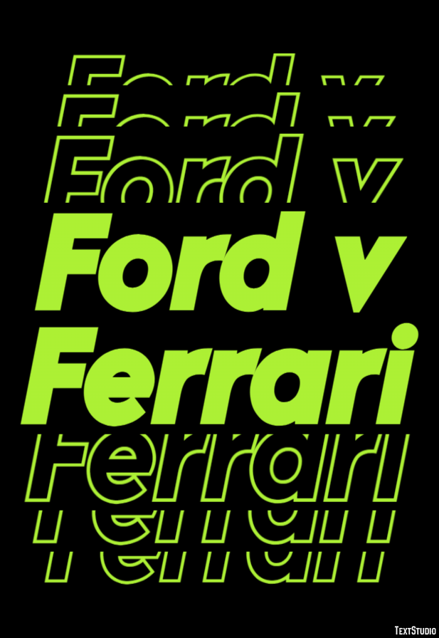 Ford v Ferrari Text Effect