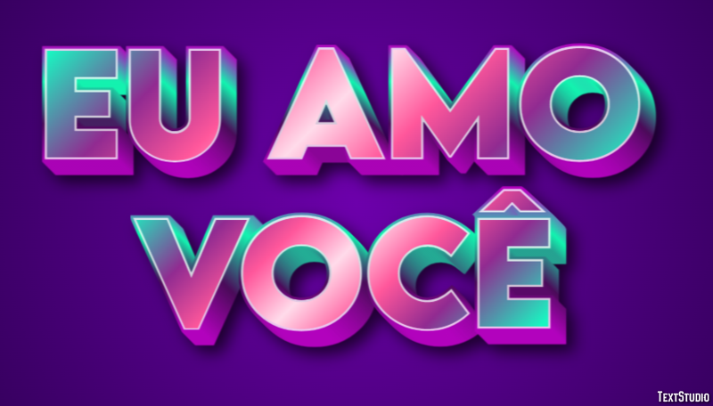 Eu Amo Você Effet de texte