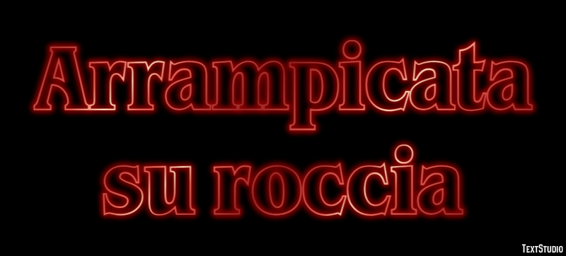 Arrampicata su roccia Effetto testo