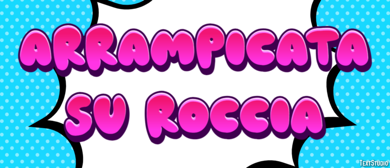 Arrampicata su roccia Effetto testo