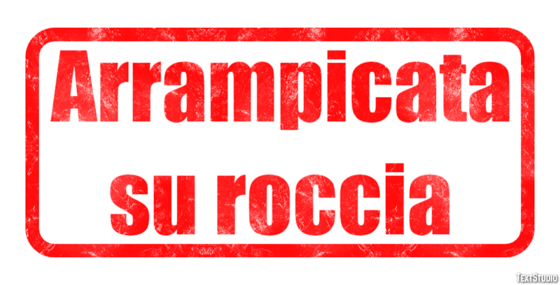 Arrampicata su roccia Effetto testo