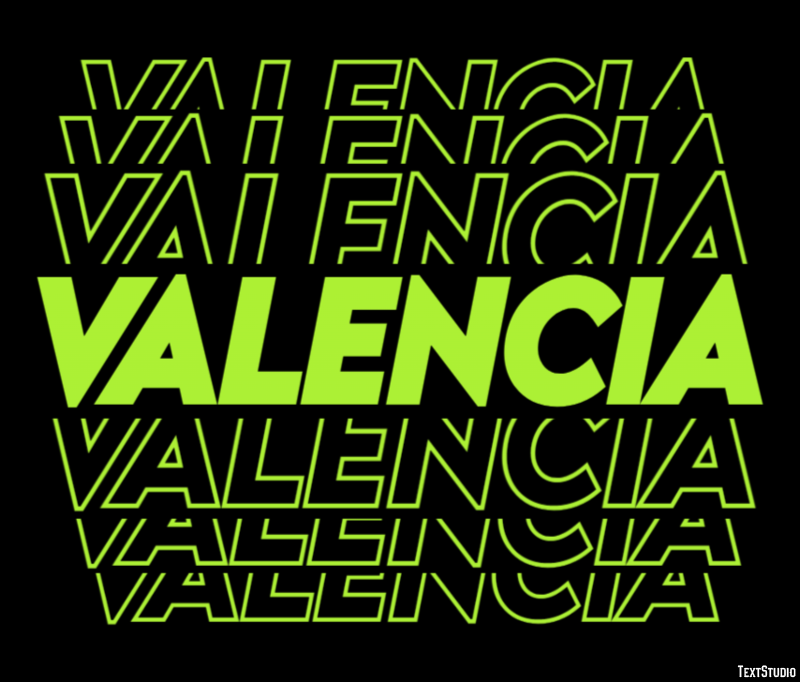 Valencia Effetto testo