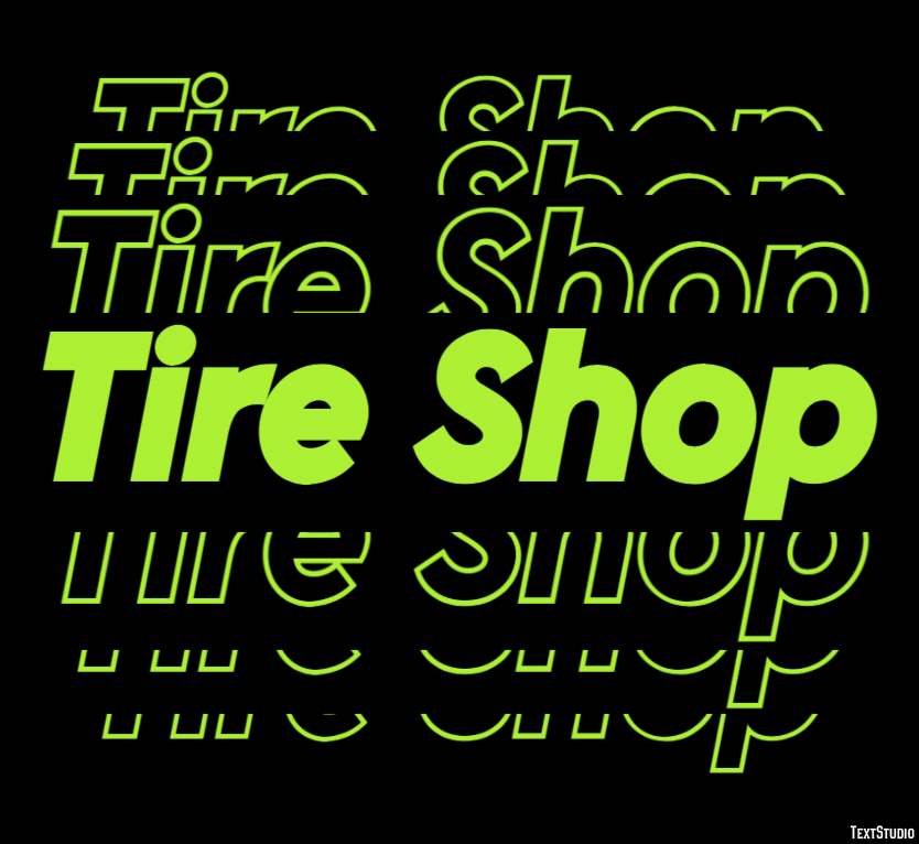 Tire Shop Efekt tekstowy