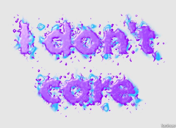 I don't care Text effect